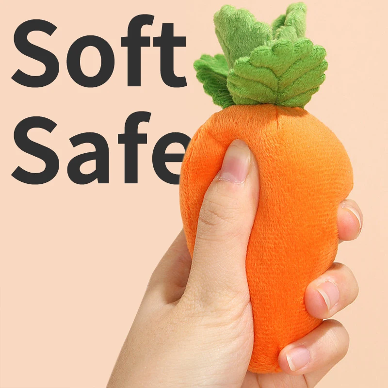 Pet Carrot Plush Toys Interactive Tooth Cleaning Toy Plush Vegetable Field Chew Toy Sniff Training Hidden Food Toys Dog Toys