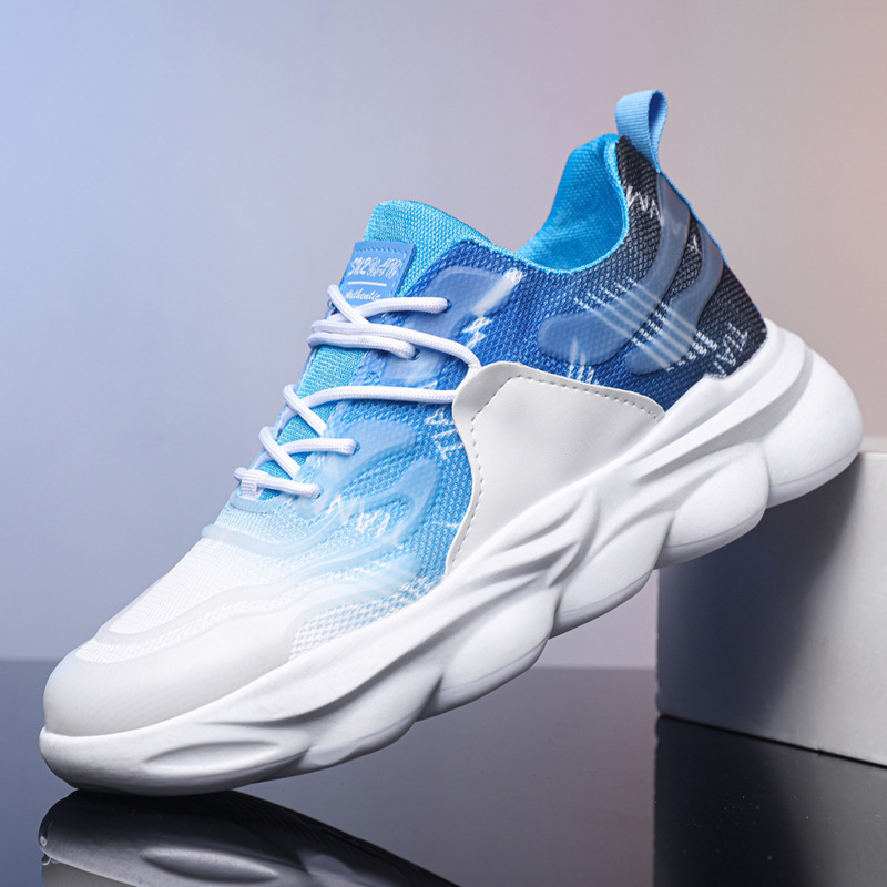 Shoes Men's Spring Mesh Breathable Student Casual Shoes Fashion Trend Soft Bottom Lightweight Running Sneakers white