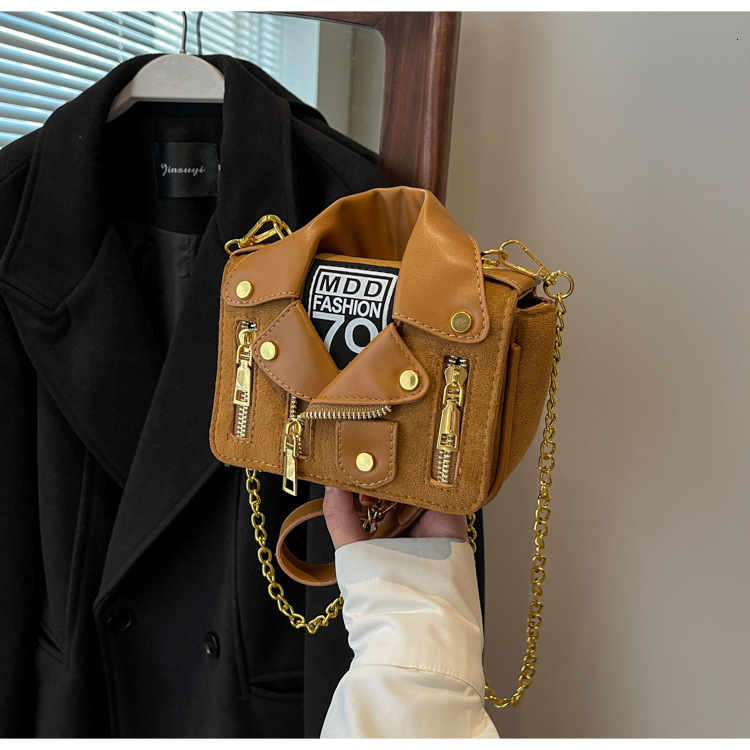 Rivet Clothes Shape Shoulder Fashion Women's Ins Jacket Coat Crossbody Small Square Bag H6.22#38 ddmy b006