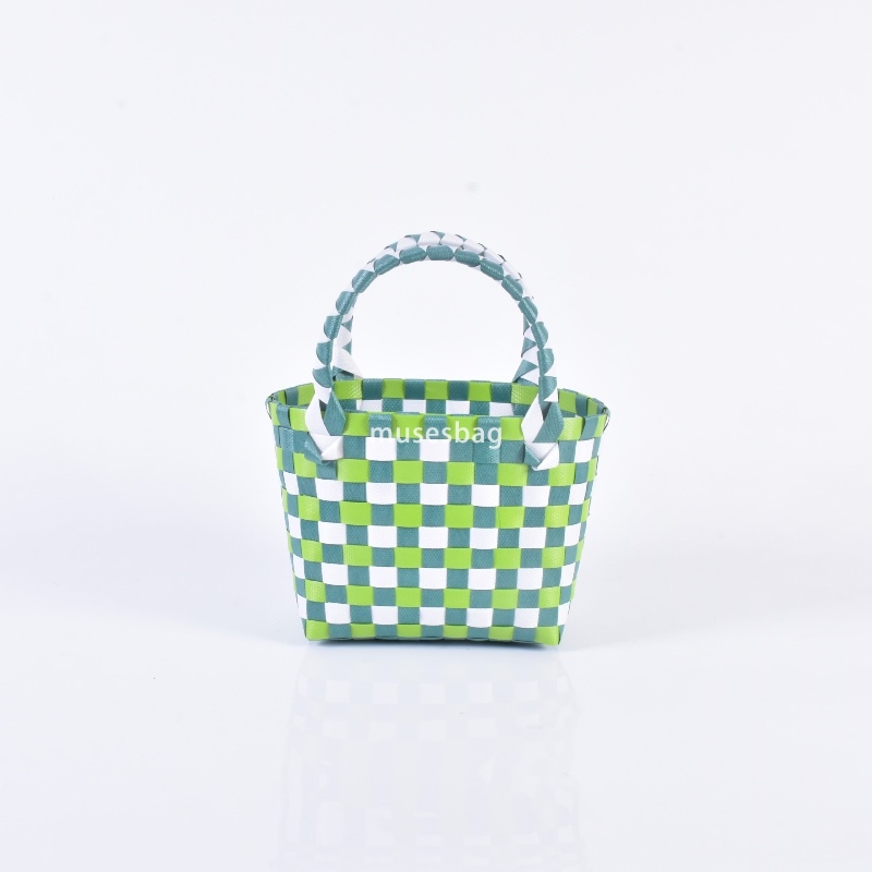 High Quality Women's Designer Large Capacity Woven Basket Storage Basket Handheld Basket with Hand Gift Full Moon Return Gift Bag Small Square Ba