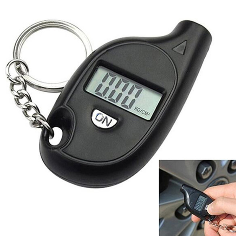 1Pcs Mini Portable Keychain Tire Tyre Wheel Air Pressure Gauge Tester Digital LCD Display Tire Pressure Monitor Tool Alarm