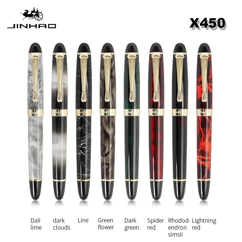 Jinhao X450 Fountain Pen Luxury Elegant Pens 1.0mm Oblique/M Type Fine Iraurita Nib Office School Writing Supplies Stationery