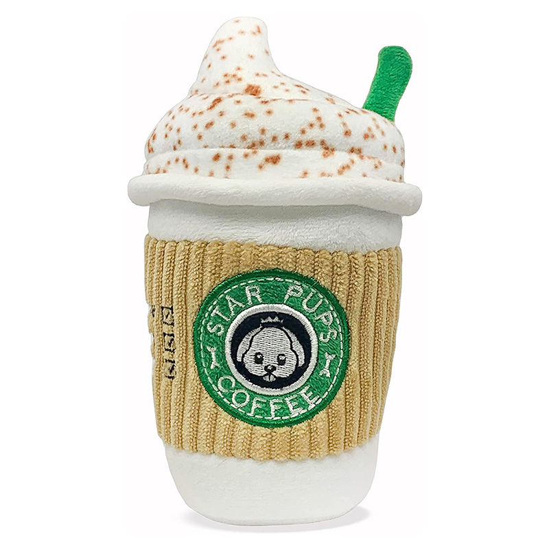 Interactive Pet Molar Dog Toy, Puppy Plush, LFGB Certified Chew Toy Coffee Cup, Fleece, Stainless Steel, Christmas Gift dh910320090