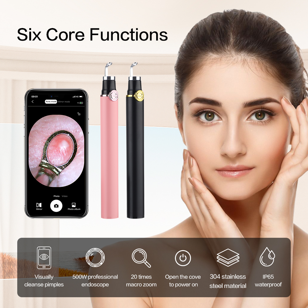 Visual Blackhead Remover Nose Black Head Acne Removal Pen Mini Camera Facial Cleaning Tools Extractor Pimples USB Charging