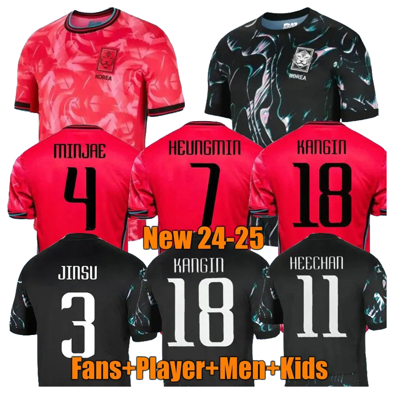S-4XL HEUNGMIN South Korea 2024 Soccer Jerseys Player fans SON MINJAE KANGIN HOME AWAY 2025 GUESUNG INBUM HEECHAN FOOTBALL SHIRTS National Team kids kits red Jerseys