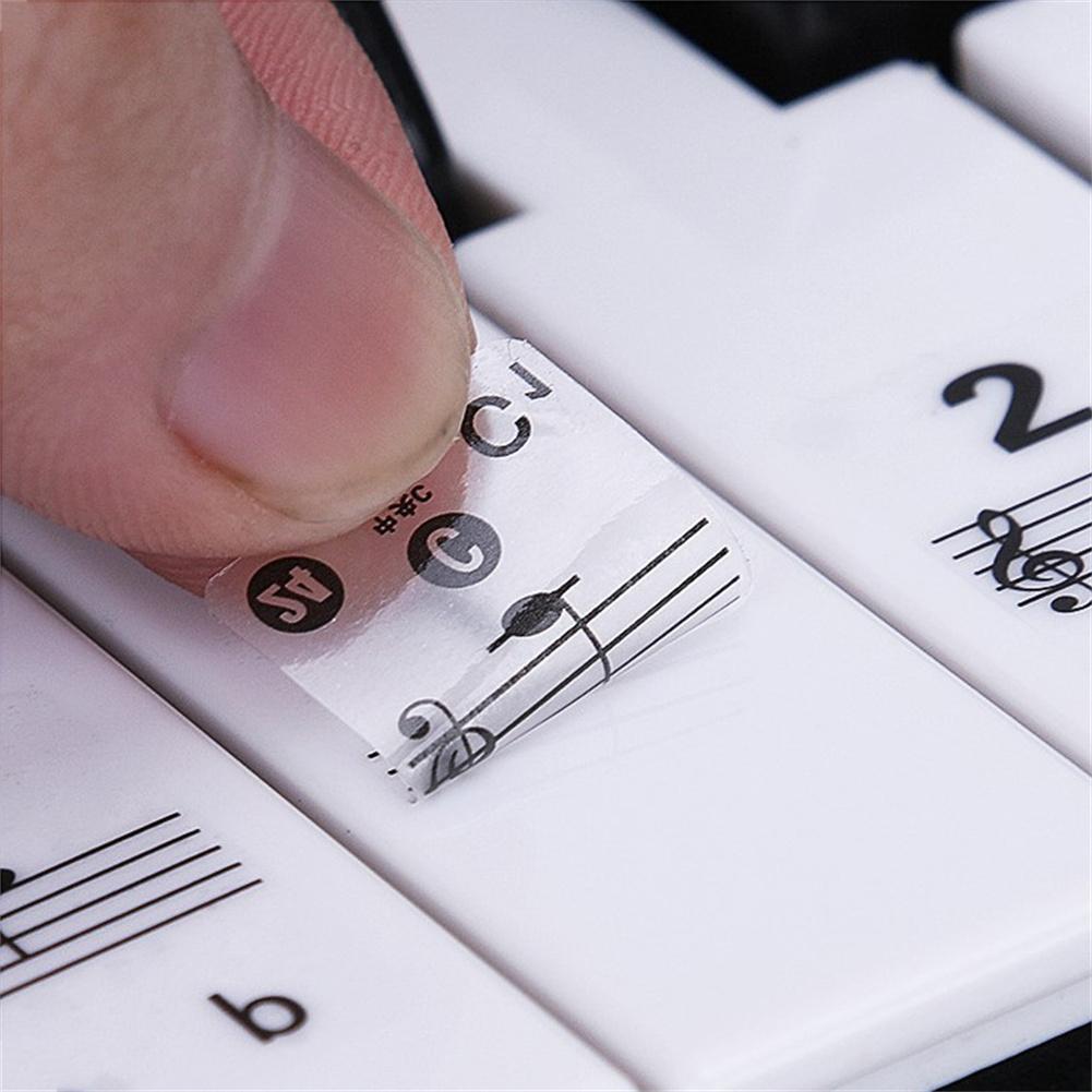 Removable Piano Sticker 61/88 new Key Transparent Piano Keyboard Stave Electronic 2025 Keyboard Note Sticker