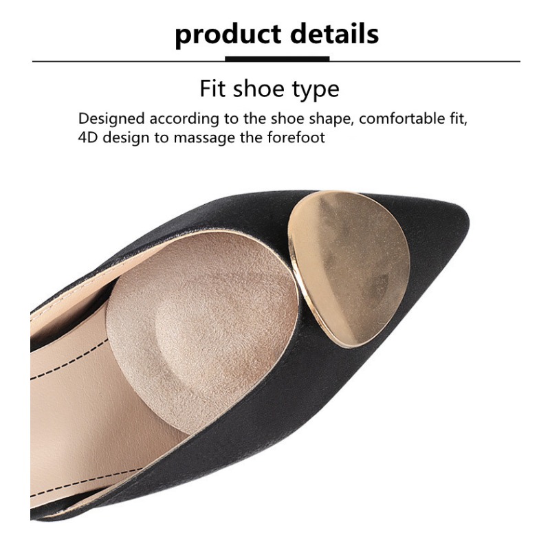 2PCS Soft Gel Front Palm Pad for Relieve Foot Pain High Heel Pads Are Thickened and Non-slip Women's Forefoot Anti-Pain Insoles