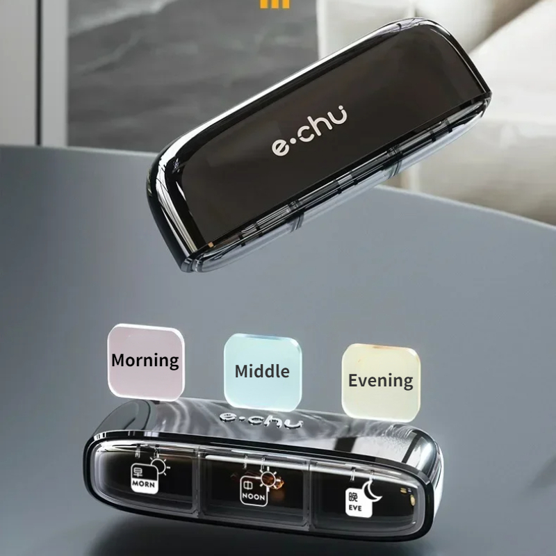 Medicine Box Portable Medicine Three Grid Portable Morning Mid night Seven Days a Week Three Meals a Day Silicone Sealed Travel