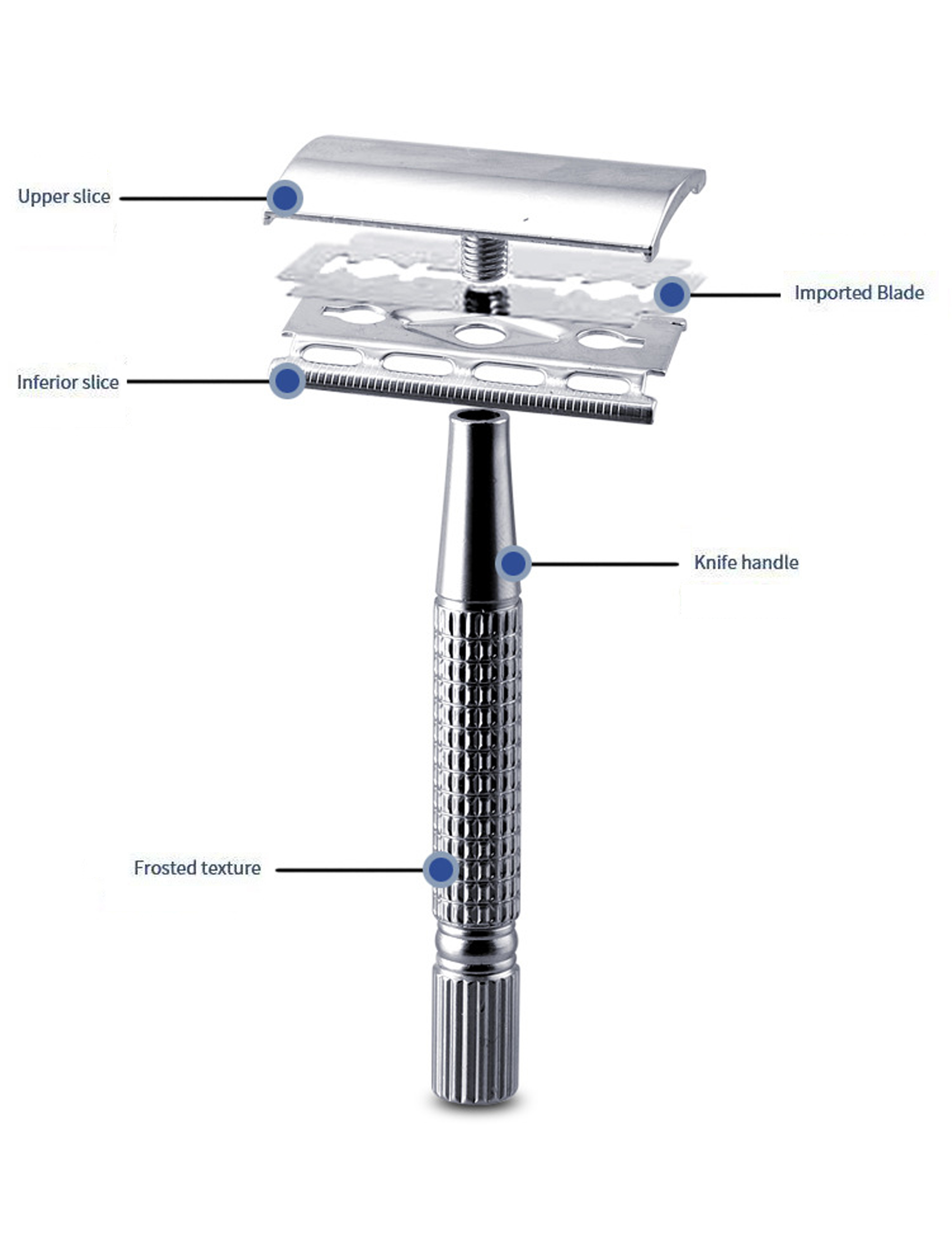 New Double Edge Safety Razor Portable Detachable Mens &Womens Hair RemovalShaving Razors Classic Metal Manual Shaver