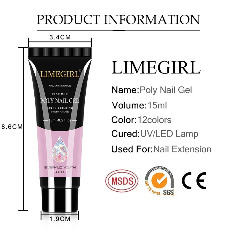 15ml Nail Gel Kit For Quick Extension Nail Art Polymer Gel Nail Tools Finger Extension Acrylic Solution Gel Polish Nail Art Kit i240621