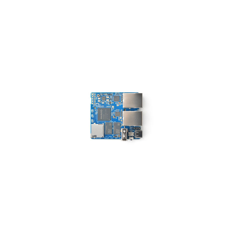 NanoPi R2S Rockchip RK3328 with CNC Metal Case Mini Router Dual Gigabit Port 1GB SBC OpenWrt System