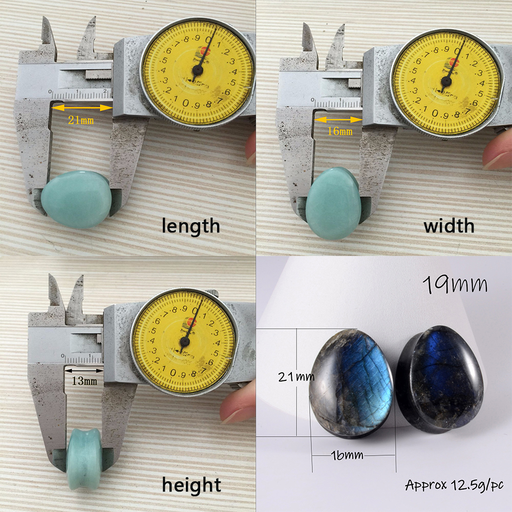 2pcs Punk Stone Ear Plugs Tunnels Flesh Flare Saddle Piercing Oreja Gauges Helix Labret Stretcher Expander Earrings Body Jewelry