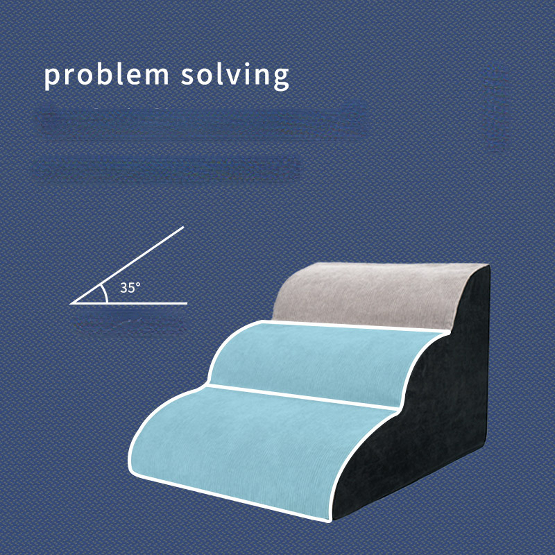 CAWAYI KENNEL Memory Foam Sofa 2/3/4 Steps for Small Dog Cat Ramp Ladder Anti-slip Bed Stairs Pet Supplies