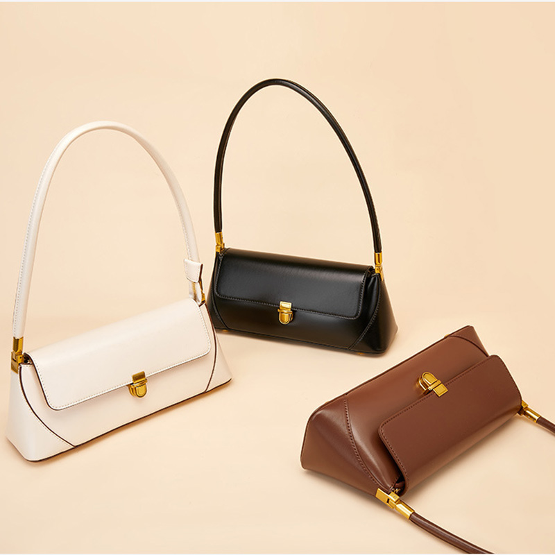 2023 New Genuine Leather Women's Underarm Bag High Quality Elegant Ladies Shoulder Bags Brands Designer Retro Female Handbags