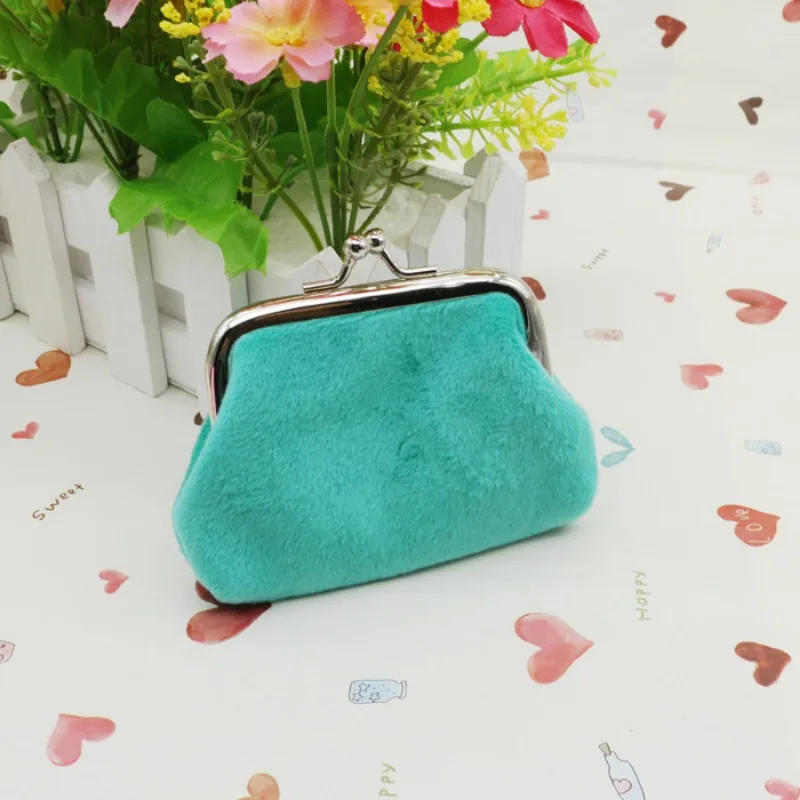 2023 New women Purse Plush/Oil Wax Leather 4 Inch Buckle Mini Wallet Coin Lipstick Storage Bag Ladies ClutchBag