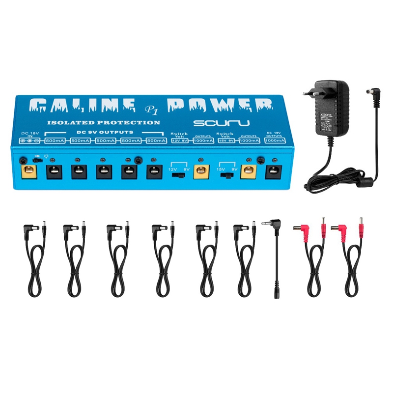 Caline P1 High Power Pedal Supply 18V 2A 36W Guitar Effects Pedal 8 Isolated Outputs Power Supply Guitar Parts & Accessories