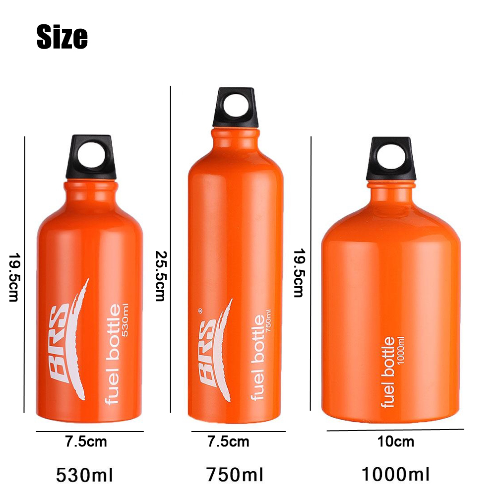530ml/750ml/1000ml Aluminum Oil Fuel Bottle Alcohol Gasoline Diesel Kerosene Liquid Fuel vessel For Outdoor Oil-burning Stove