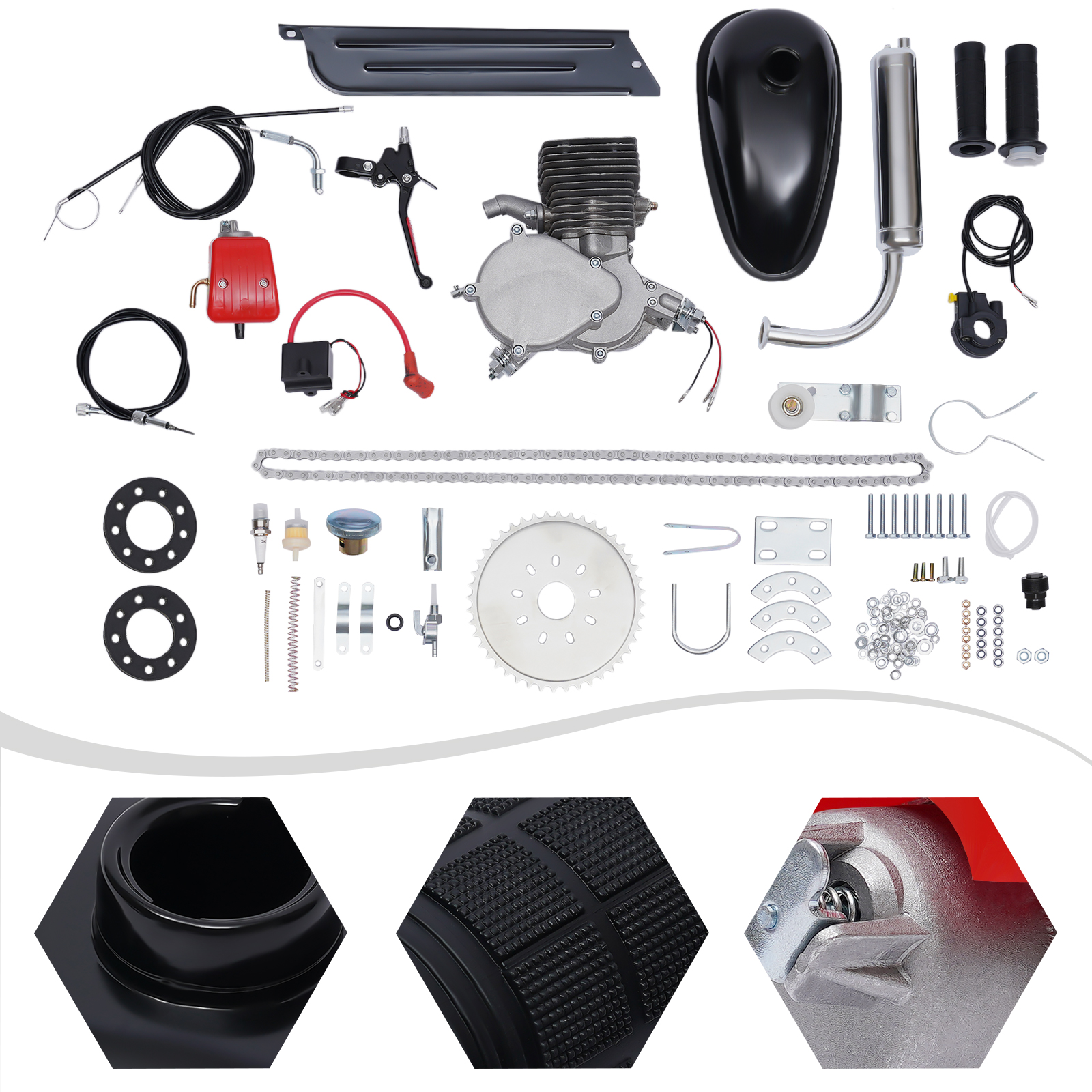 44/33 Tooth 100cc Bicycle 2-Stroke Sprocket Electric Engine Bike Motor Engine Kit