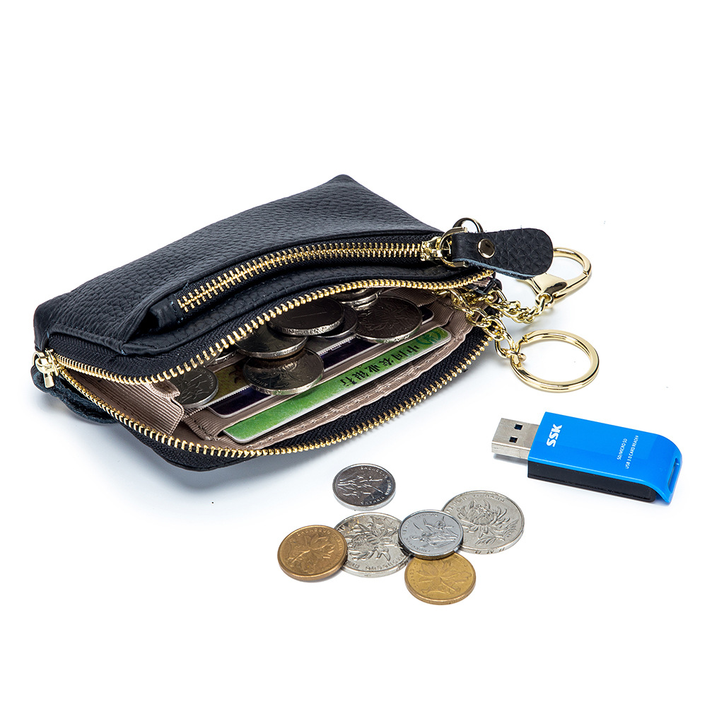 PT024,Genuine Leather Wallet Handbags For Women Soild Small Purse Designer Female Messenger Zipper Pocket