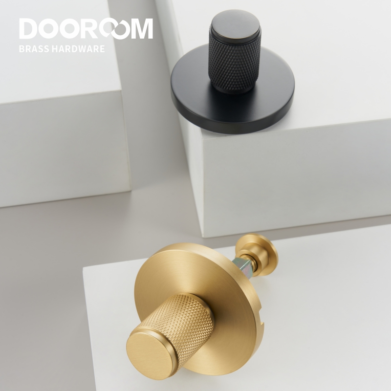 Dooroom Brass Knurled Hidden Door Lock Set Living Room Bathroom Invisible Thumb Turn Matt Black Brushed Brass Open In Emergency