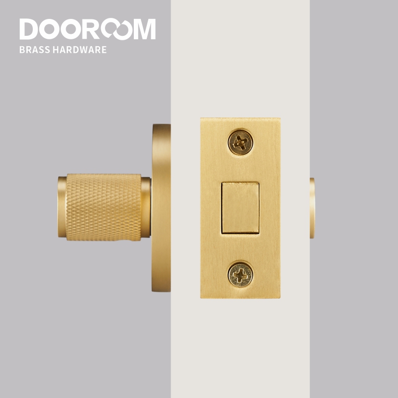 Dooroom Brass Knurled Hidden Door Lock Set Living Room Bathroom Invisible Thumb Turn Matt Black Brushed Brass Open In Emergency