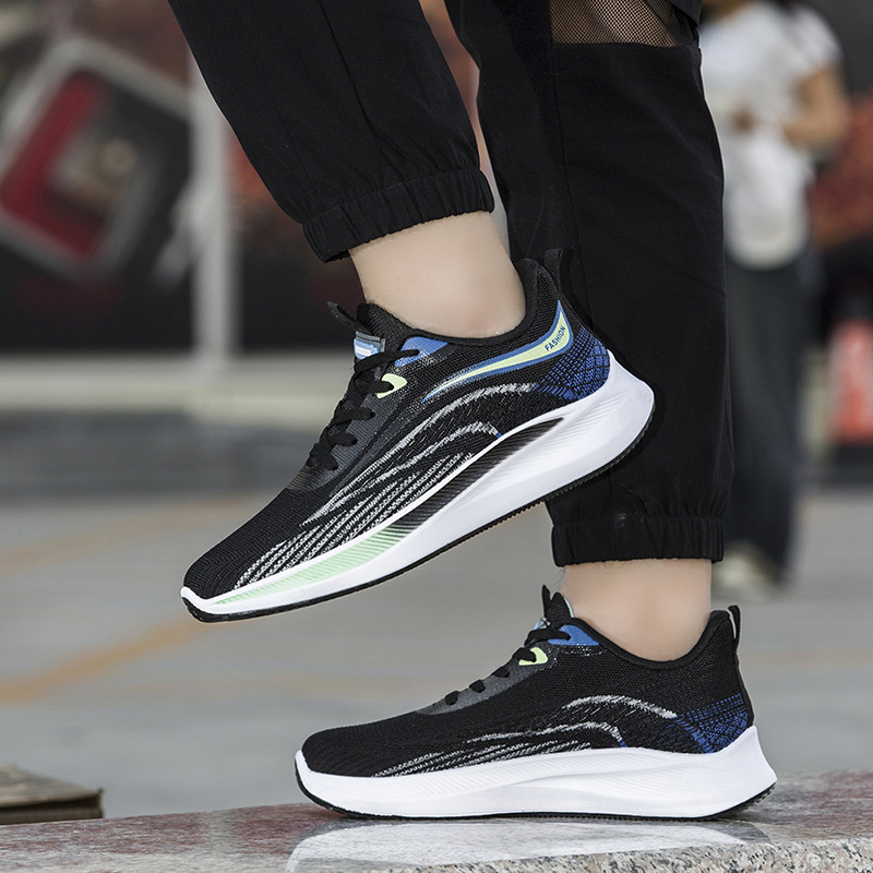 Men's 2024 Spring New Breathable Thin Mesh Flyweave Sports Running Shoes Casual