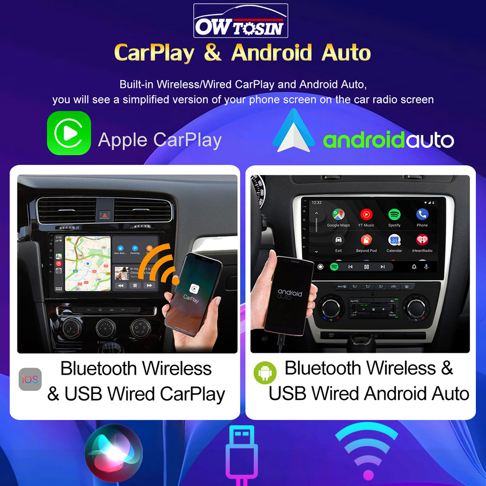 Owtosin Android 12 8Core 8G+256G QLED 2K Car Radio For Skoda Fabia Combi Superb Yeti Octavia Roomster 2006-2015 WiFi GPS CarPlay