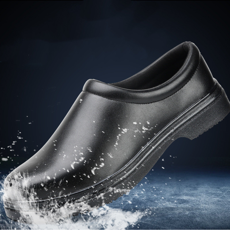 mens casual steel toe caps chef work shoes waterproof non-slip original leather safety boots cook loafers worker safe footwear