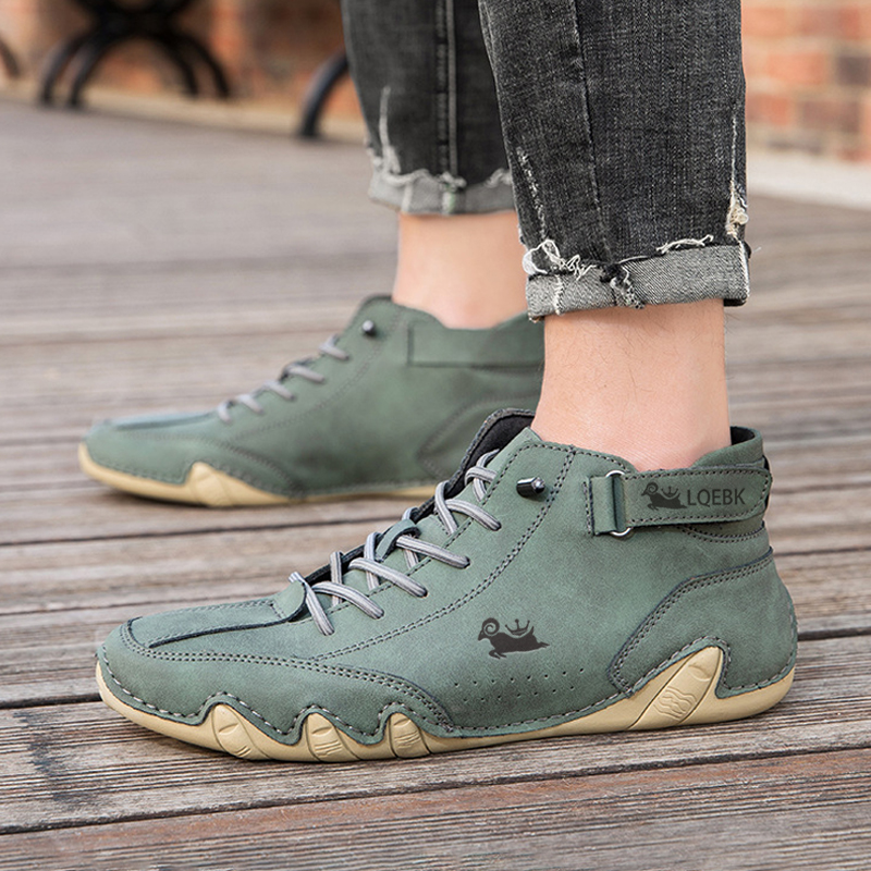 2025 NEW for Leather Casual Sneakers Waterproof Motorcycle Ankle Boots Italian Brand Men Shoes High Quality Loafers b