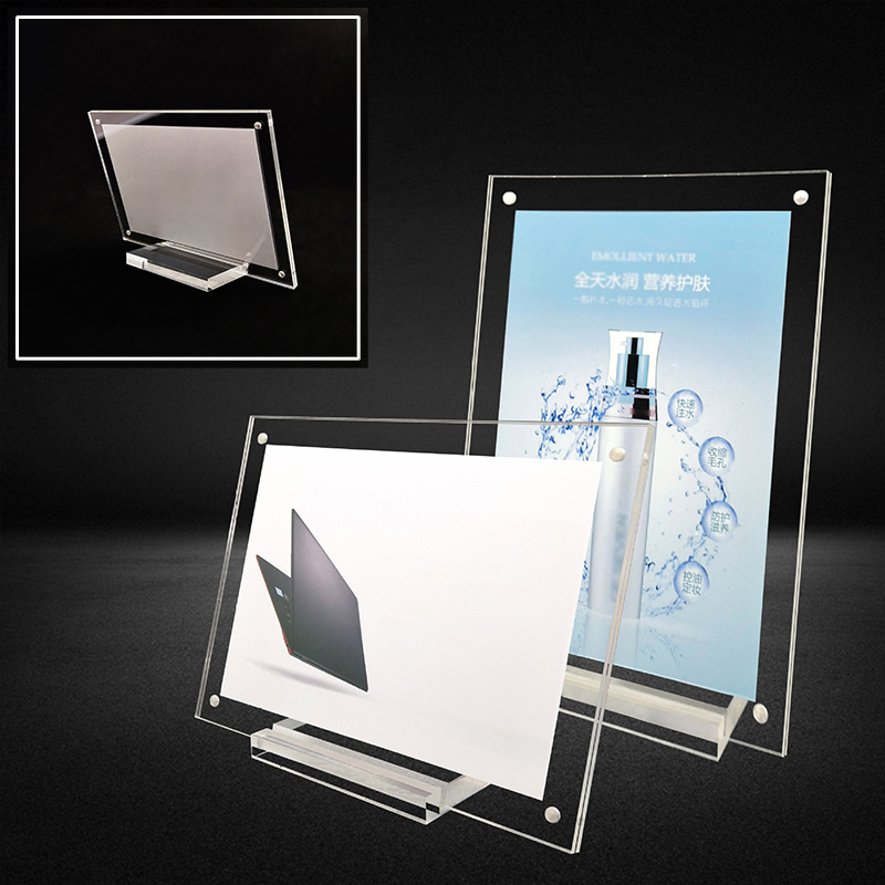 Acrylic Desktop Transparent Photo Poster Stand Postcard Certificates Price Tags Display Frame H260306