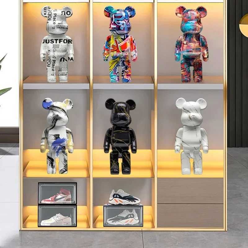 Novelty Items Action Toy Figures Action Toy Figures colorful graffiti bear bricks figures bear bricks statues violent bears resin decorations desk acc