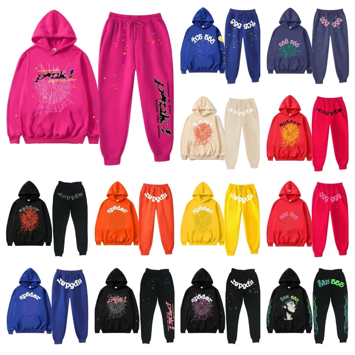 2024 New 5A spider hoodie Mens Hoodie for men Sweatshirts Hoody Young Thug Angel Women polo Web Hoodies Tracksuit Puff Print Pullover pants