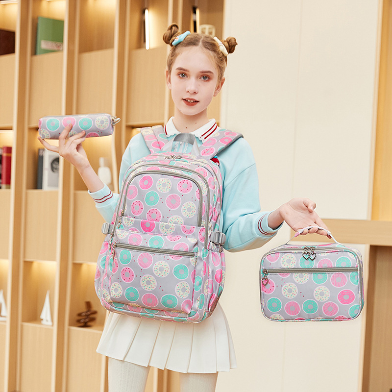 Large School Backpack for Kids Girls School Bags Teen Primary Bookbags Set Children Backpack with Lunch Box and Pencil Case
