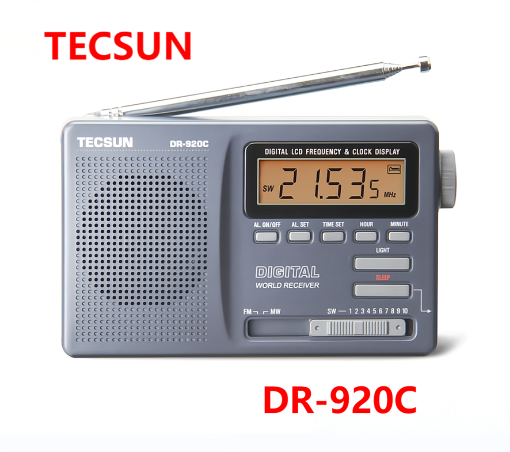 TECSUN DR-920C Digtal Fm Radio Display FM/MW/SW Multi Band Portable Radio Full Band Clock Radio Tecsun DR920C