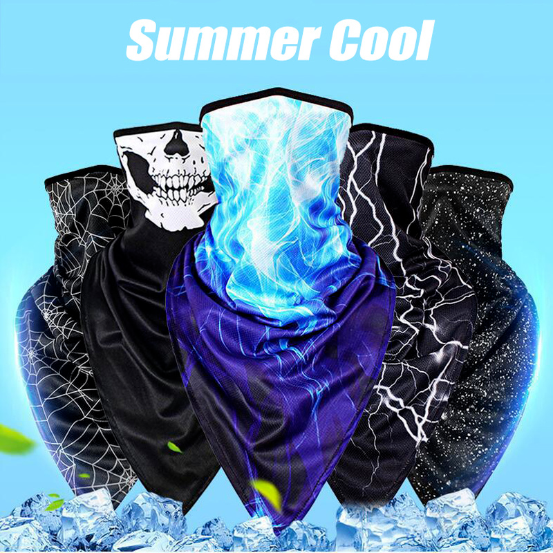 Camouflage Motorcycle Face Mask Summer Ice Silk Anti-UV Balaclava Headwrap Running Riding Face Shield 2025 new Sports Scarf