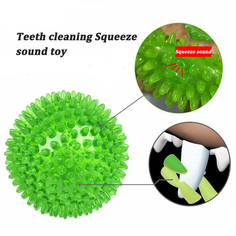 Pet Dog Toys Cat Puppy Sounding Toy TPR Soft Burr Tooth Cleaning Elastic Ball Outdoor Training Interactive Chew Toy Pet Supplies