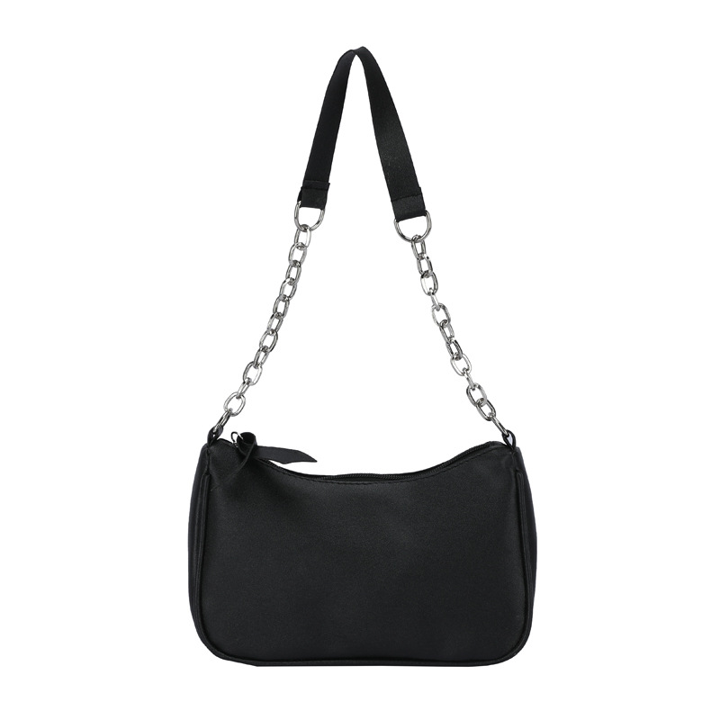 Shoulder Bags Women Underarm Chain Bag PU Candy Colors Zipper Summer Simple Students Daily Casual Handbags OL Korean Style Chic