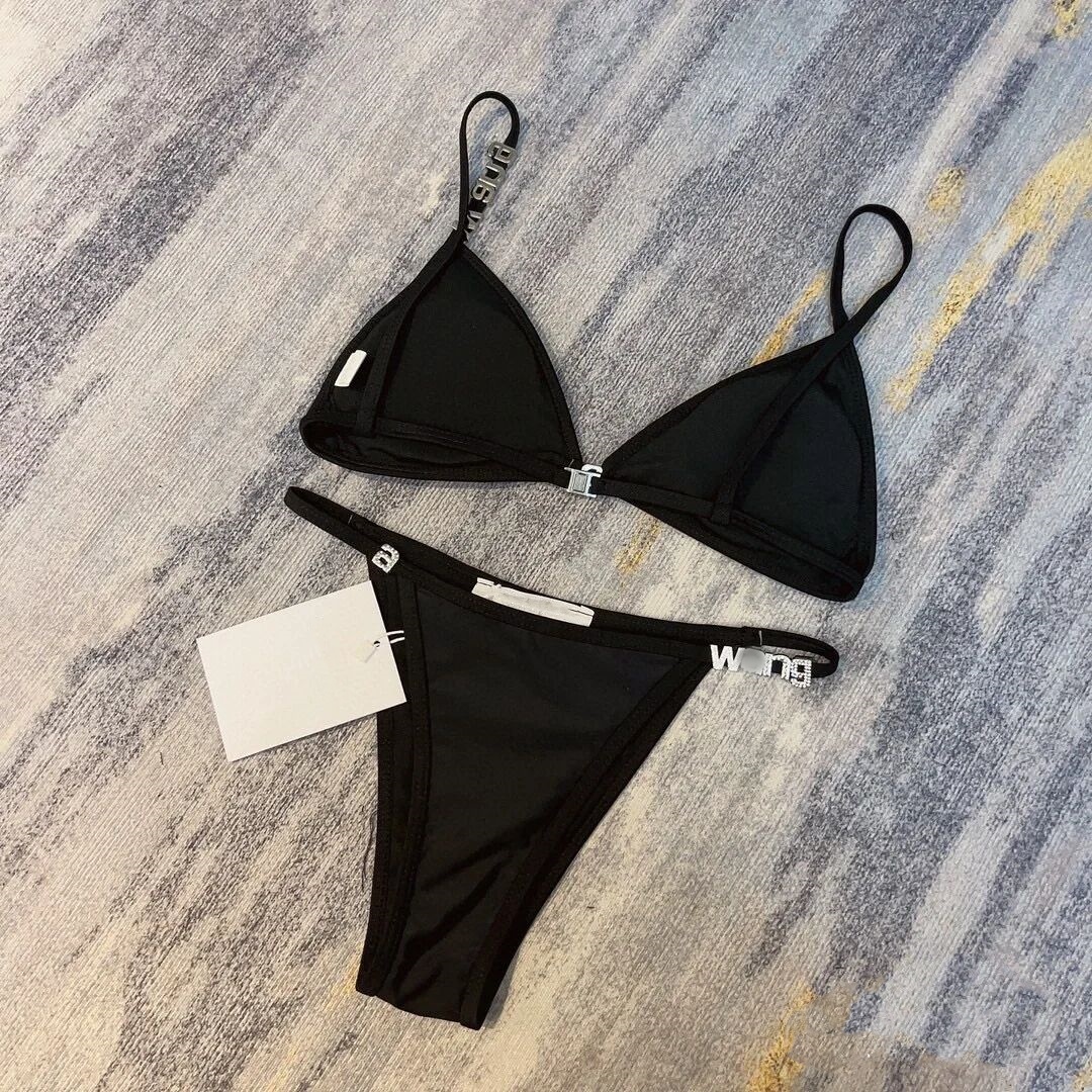 Women's Swimwear Summer Womens swimwear Sexy letter split bikini set Solid color high quality briefs Beach party womenswear designer swimwear Y2501165TJK