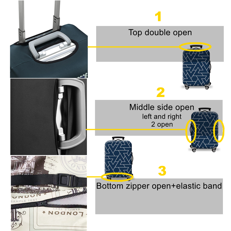 Luggage Protective Cover Stretch Fabric Suitcase Baggage Dust Case Cover Suitable for 18-32 Inch Suitcase Travel Organizer