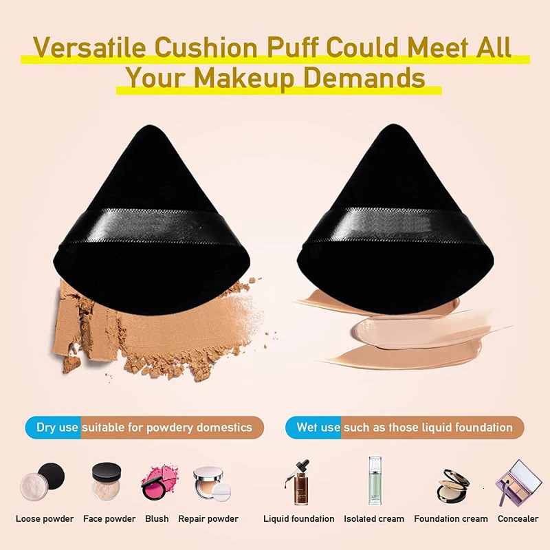 6 Pcs Velvet Triangle Powder Puff Make Up Sponges for Face Eyes Contouring Shadow Seal Cosmetic Foundation Makeup Tool 240621