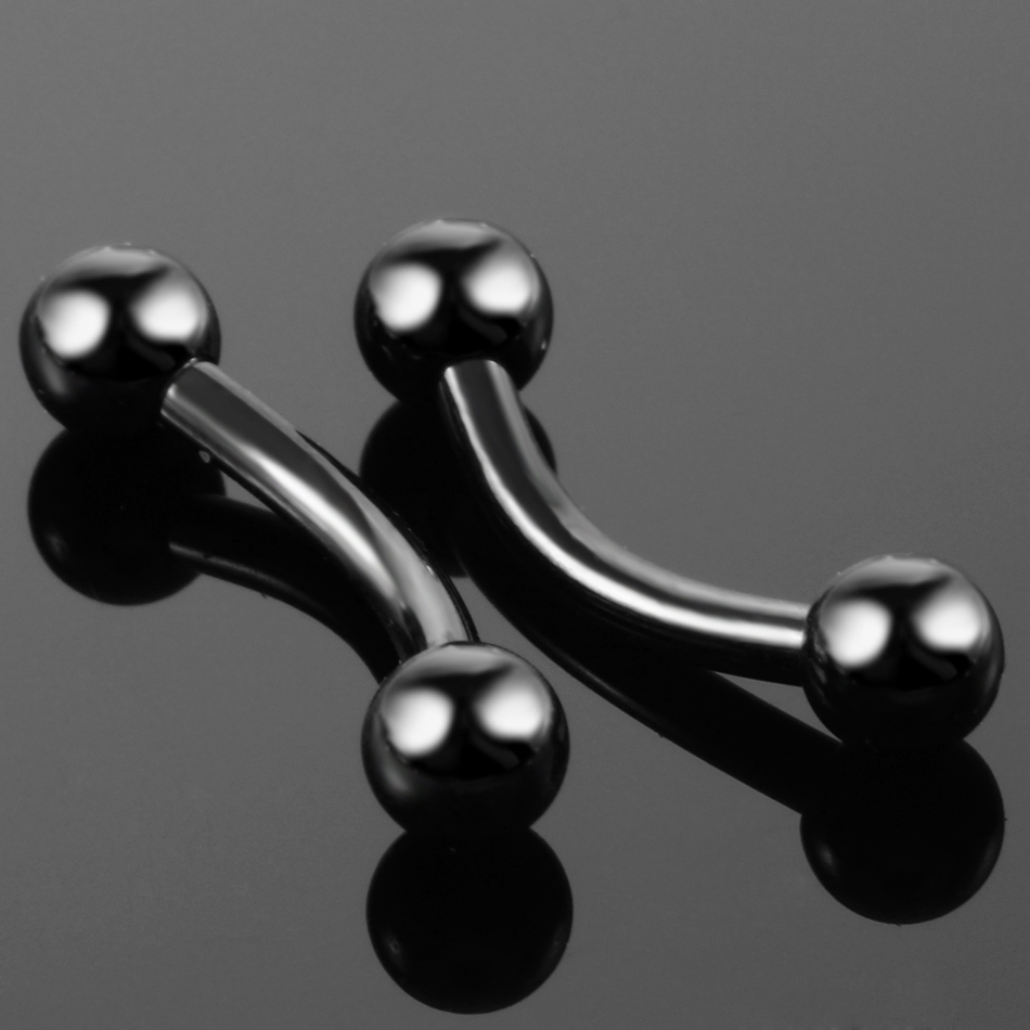 1PC Titanium Eyebrow Piercing Tongue Ring 16G Ball & Cone Curved Barbell Eyebrow Rod Banana Earrings Lip Snake Eyes Piercings