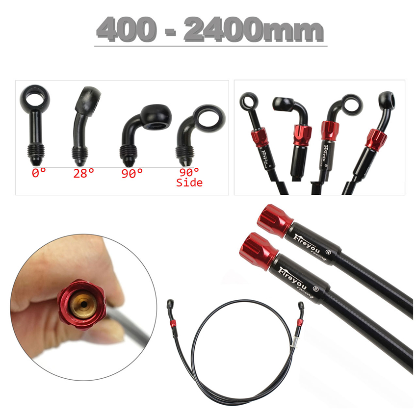Motorcycle Brake Line new Flexible AN3 Steel Braided Hose Hydraulic DOT 2025 Tube Banjo M10 Universal for Kawasaki ATV YAMAHA