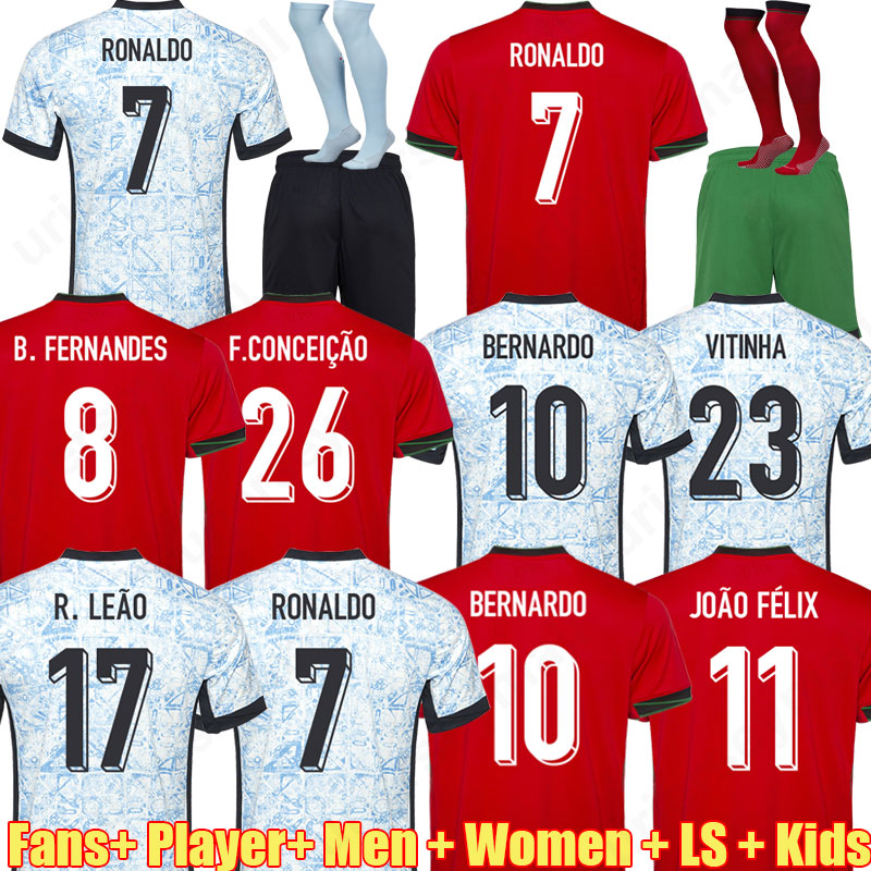 24 25 Portuguesa Player soccer jerseys Maillot Foot FERNANDES 2024 Portuguese football shirt Men Kids kit sets Uniform Portugal BERNARDO jersey world cup team 214