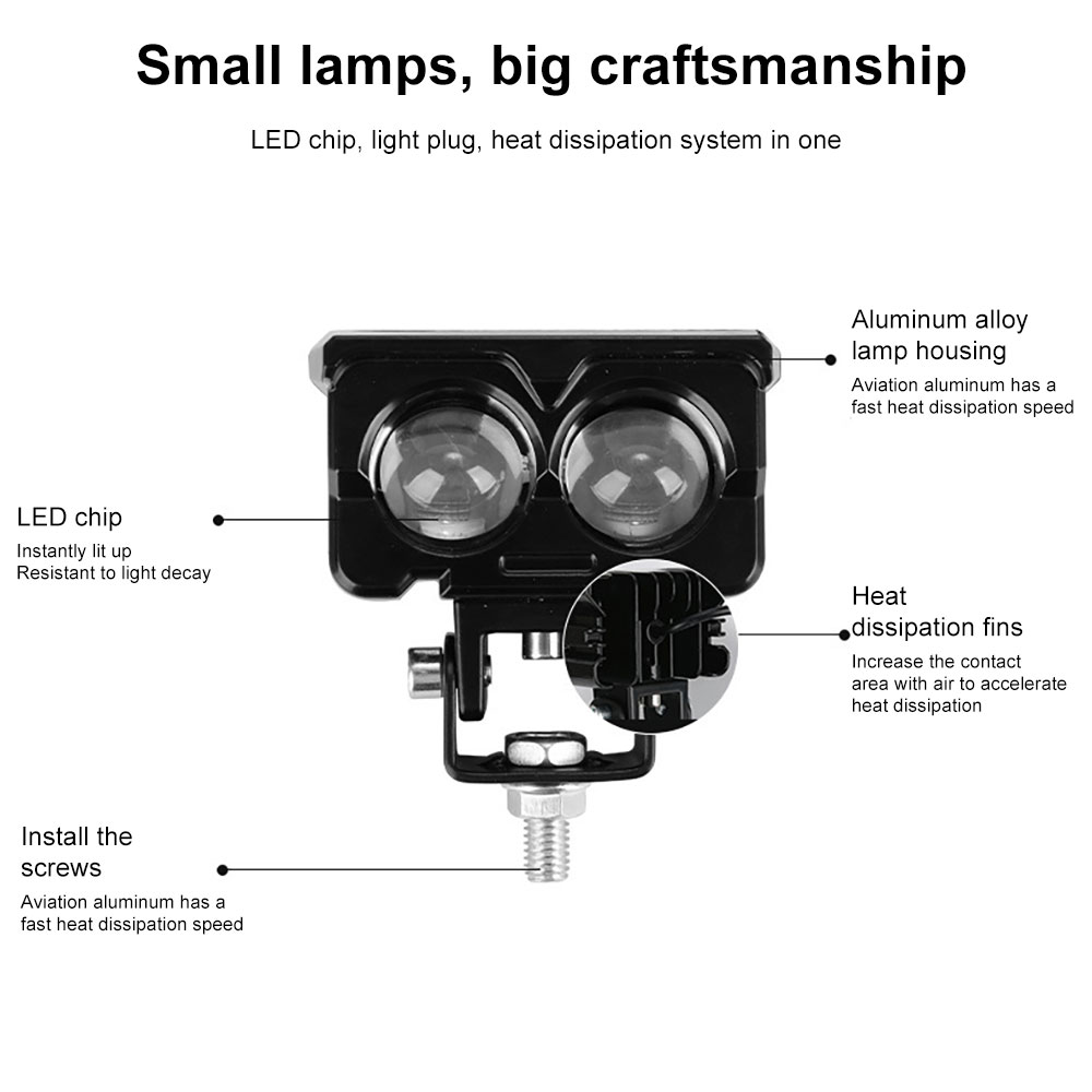 Motorcycle spotlight Car LED Work Light Bar Driving Lamp Headlights Extra Light for Offroad Tractor Truck 4x4 Fog Lights 9V-85V