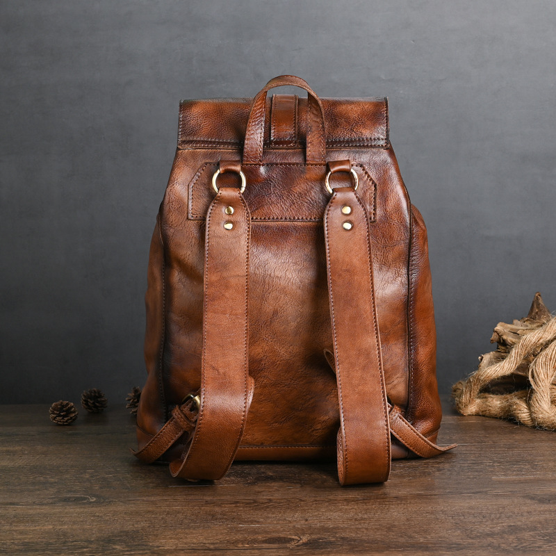 Black Backpacks: Backpack Men, Genuine Cowhide Leather Laptop Bag, Anti-theft Vintage Design, Ideal For Daily Use New Free Delivery Designer Bag