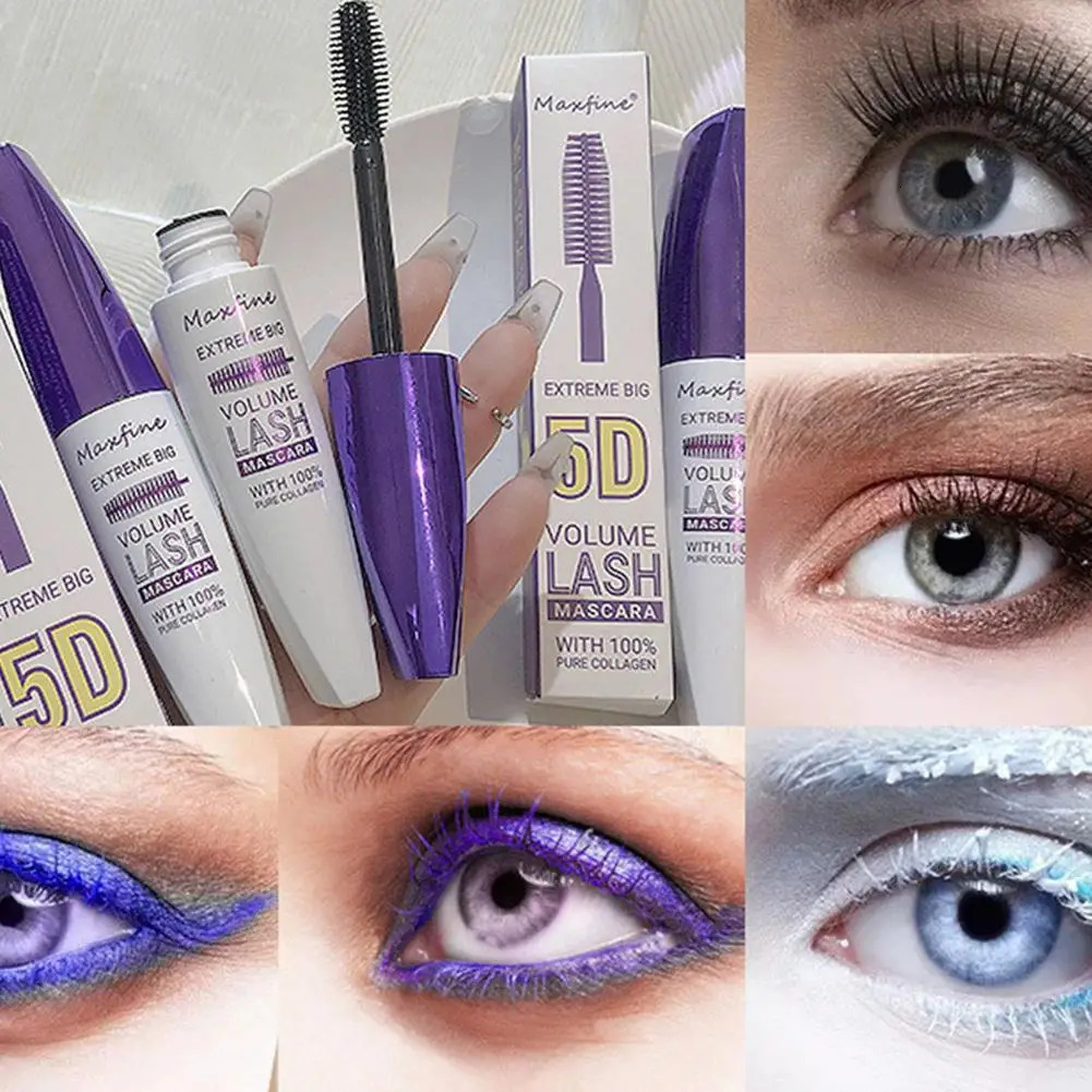 5D Silk Fiber Mascara Lash Color Mascara Waterproof Rimel 3D Mascara Eyelash Extension Thick Lengthening Eye Lashes Cosmetic 240625