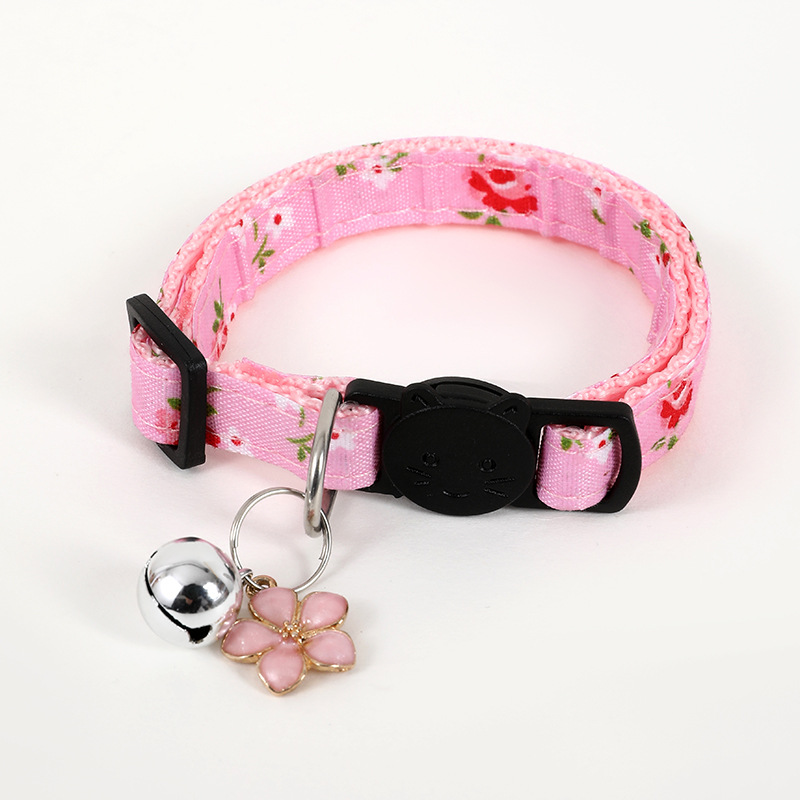 Breakaway Cat Collars with Bells & Pendant,Flower Cat Collar,Adjustable Collars for Female Girl Cats Male Boy Cats and Puppy