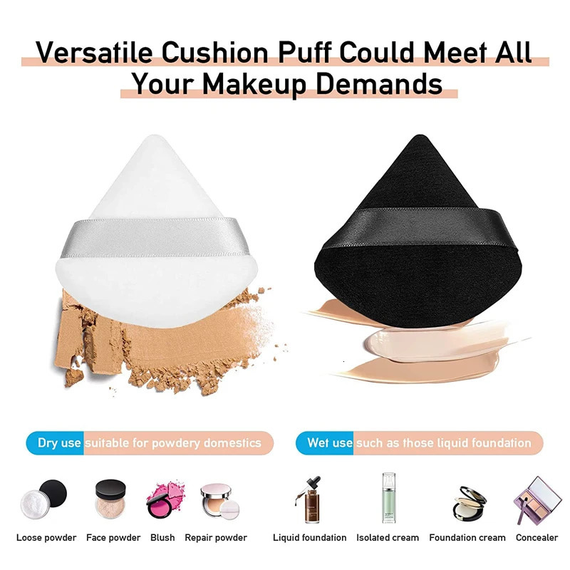 6 Pcs Velvet Triangle Powder Puff Make Up Sponges for Face Eyes Contouring Shadow Seal Cosmetic Foundation Makeup Tool 240621