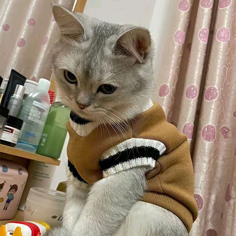 Pet Solid Costume Cat Clothes Autumn Winter Jacket Christmas Sweater for Small Dog Cats Kitten Clothing Puppy Vest Kitty Outfit