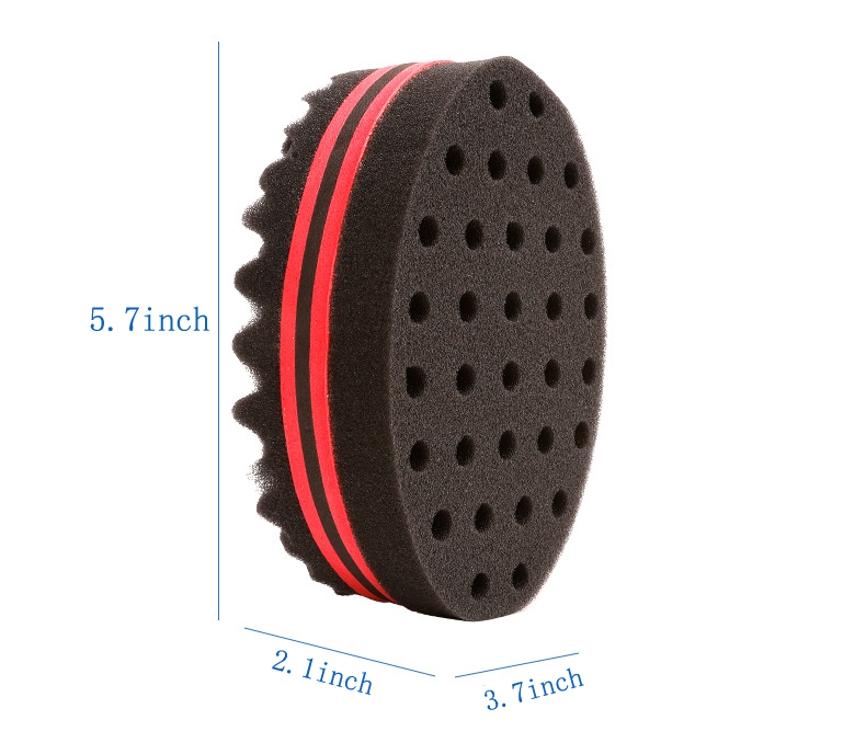African Double Side Hair Sponge Twists Hair Styling Tool Barber Brush Portable Hair Braid Twist Hairbrush for Men